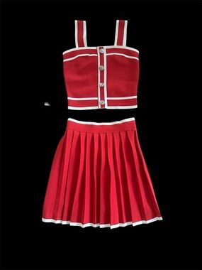 NWT Y2K Cache 2 Pc Skirt Set XS ☀️Summer🌴 Nautical Pleated